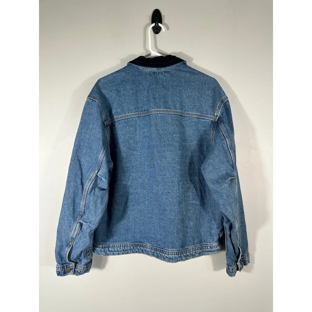 HM Denim Jacket Mens Small Blue Jean Workwear Corduroy Collar